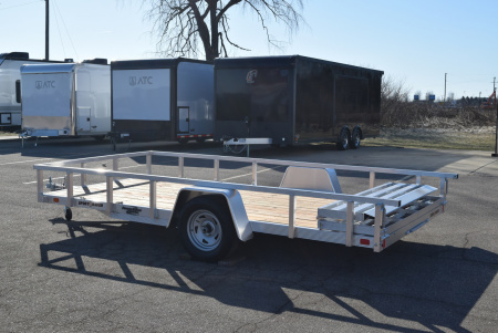 New 2026 Sport Haven 7x14 Aluminum Utility Trailer W/ BI-FOLD RAMP GATE