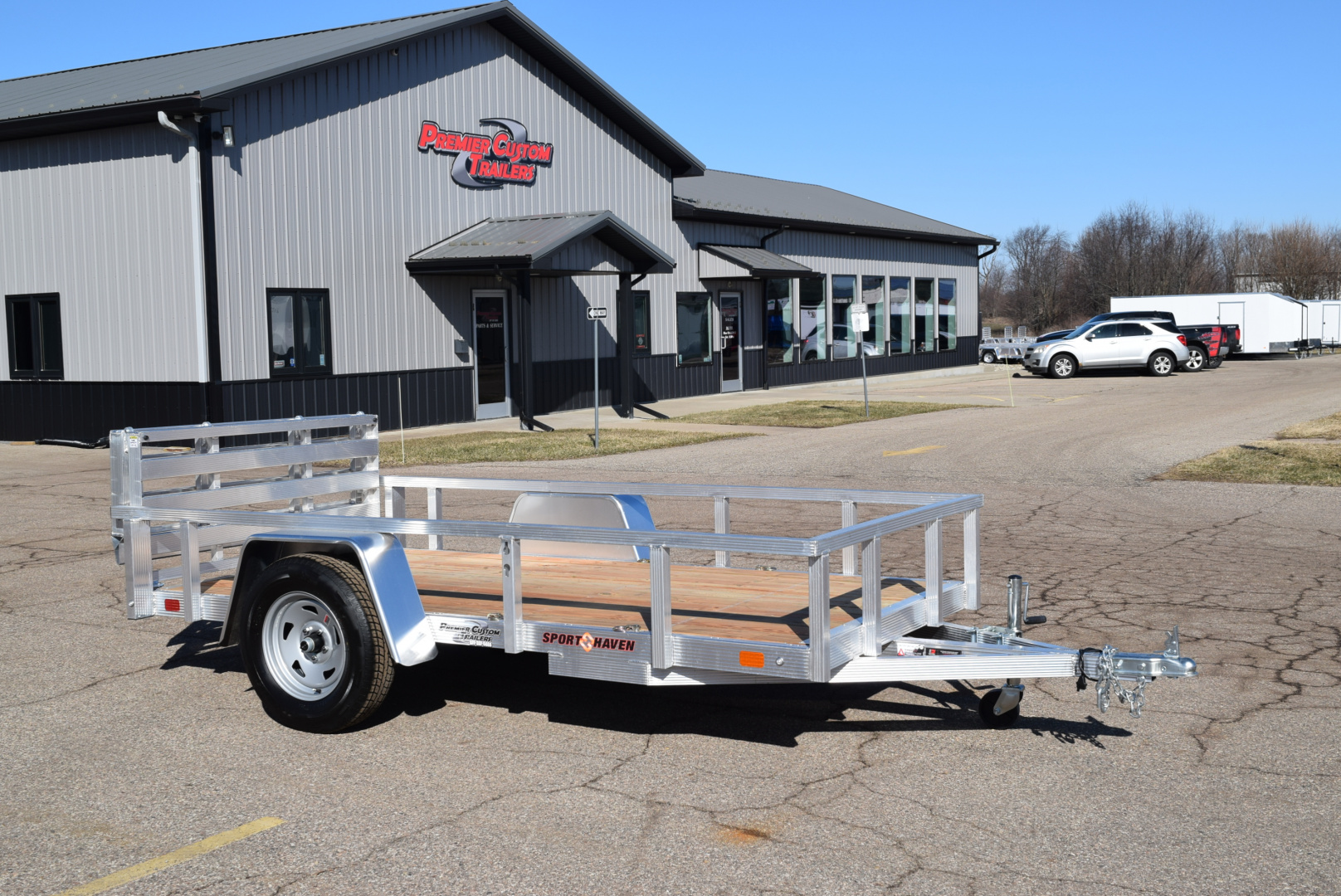 New 2026 Sport Haven 5x10 Aluminum Utility Trailer W/ BI-FOLD RAMP GATE