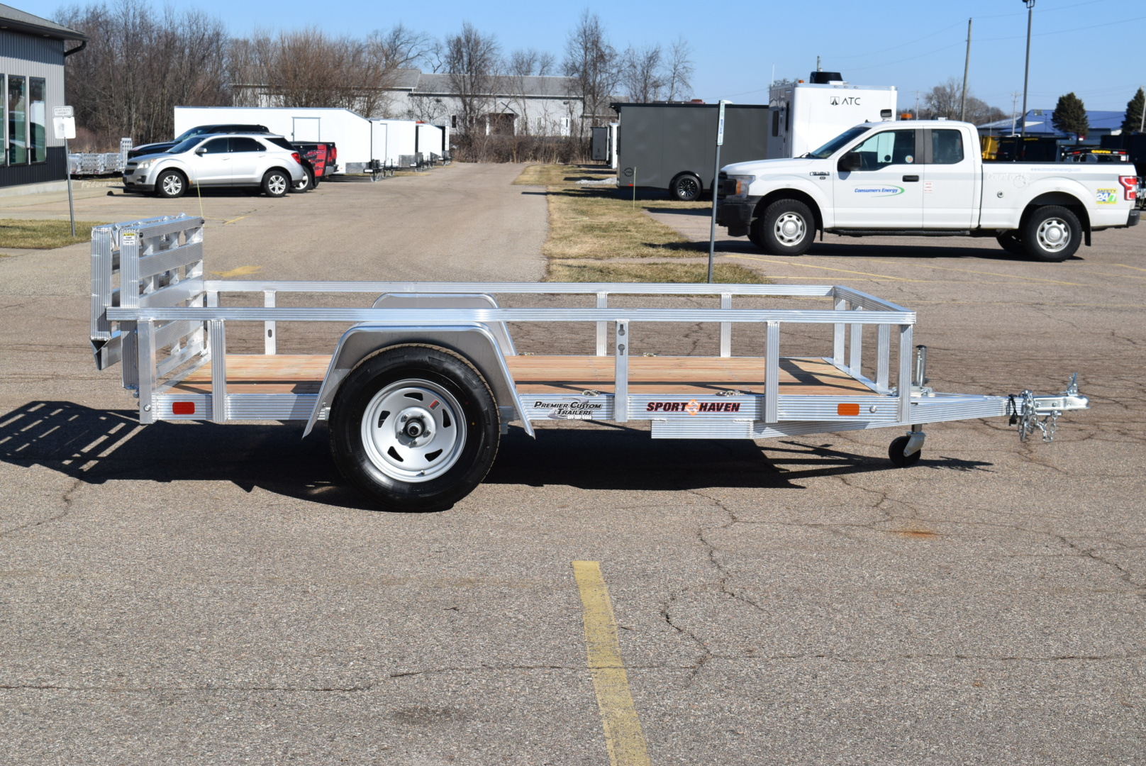 New 2026 Sport Haven 5x10 Aluminum Utility Trailer W/ BI-FOLD RAMP GATE