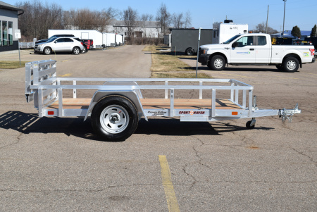 New 2026 Sport Haven 5x10 Aluminum Utility Trailer W/ BI-FOLD RAMP GATE