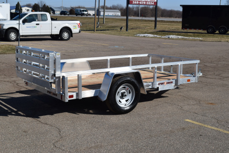 New 2026 Sport Haven 5x10 Aluminum Utility Trailer W/ BI-FOLD RAMP GATE