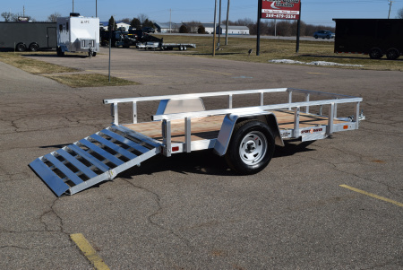 New 2026 Sport Haven 5x10 Aluminum Utility Trailer W/ BI-FOLD RAMP GATE