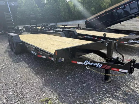 New 2026 Liberty LE14K 18’ Equipment Trailer stand up ramps, 14K GVWR