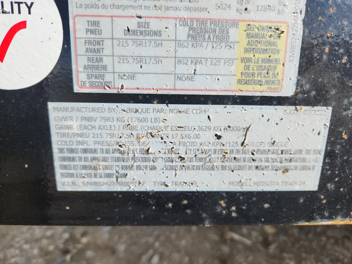 Used 2021 Midsota 26FT TILT Tilt Trailer