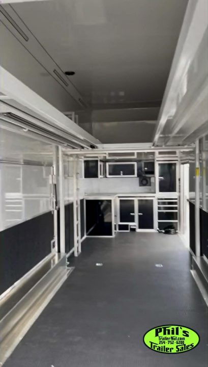 New Haulmark NEW 85X32 ALUMINUM STACKER WITH ESCAPE DOOR ENCLOSED RACE TRAILER Car / Racing Trailer TWO CAR HAULER DELIVERY OUT OF UTAH!!