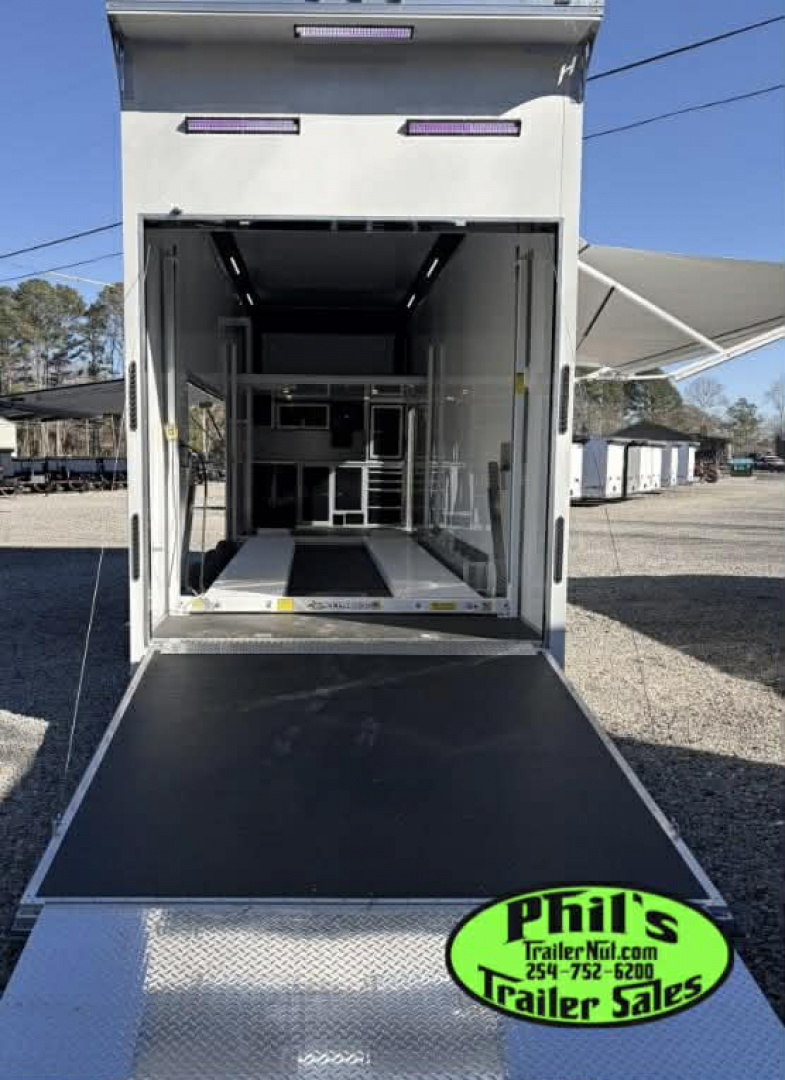New Haulmark NEW 85X32 ALUMINUM STACKER WITH ESCAPE DOOR ENCLOSED RACE TRAILER Car / Racing Trailer TWO CAR HAULER DELIVERY OUT OF UTAH!!