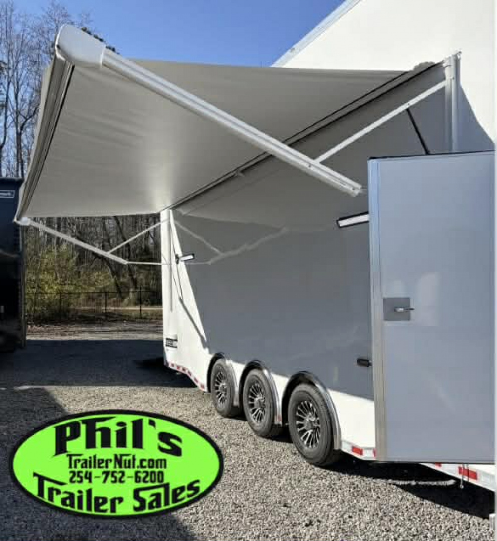 New Haulmark NEW 85X32 ALUMINUM STACKER WITH ESCAPE DOOR ENCLOSED RACE TRAILER Car / Racing Trailer TWO CAR HAULER DELIVERY OUT OF UTAH!!