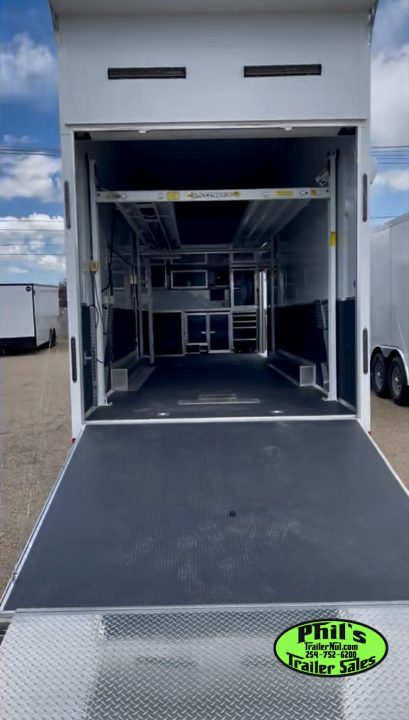 New Haulmark NEW 85X32 ALUMINUM STACKER WITH ESCAPE DOOR ENCLOSED RACE TRAILER Car / Racing Trailer TWO CAR HAULER DELIVERY OUT OF UTAH!!