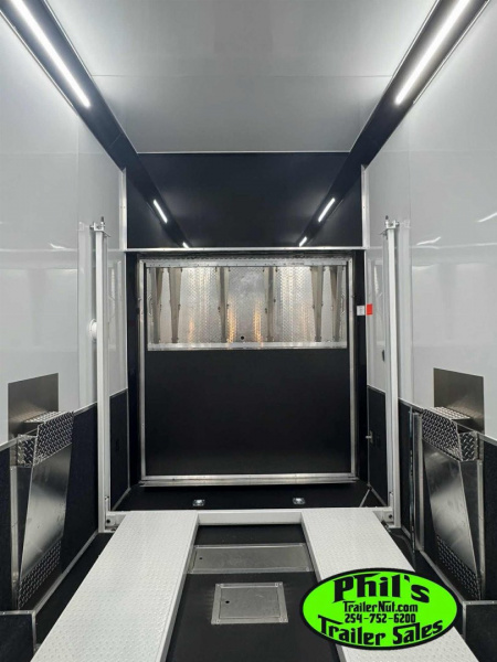 New Haulmark NEW 85X32 ALUMINUM STACKER WITH ESCAPE DOOR ENCLOSED RACE TRAILER Car / Racing Trailer TWO CAR HAULER DELIVERY OUT OF UTAH!!