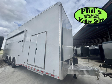 New Haulmark NEW 85X32 ALUMINUM STACKER WITH ESCAPE DOOR ENCLOSED RACE TRAILER Car / Racing Trailer TWO CAR HAULER DELIVERY OUT OF UTAH!!