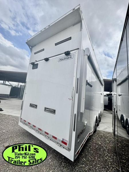 New Haulmark NEW 85X32 ALUMINUM STACKER WITH ESCAPE DOOR ENCLOSED RACE TRAILER Car / Racing Trailer TWO CAR HAULER DELIVERY OUT OF UTAH!!