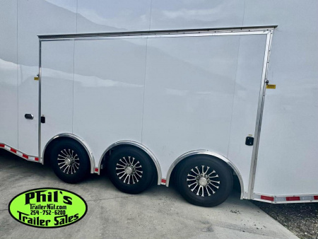 New Haulmark NEW 85X32 ALUMINUM STACKER WITH ESCAPE DOOR ENCLOSED RACE TRAILER Car / Racing Trailer TWO CAR HAULER DELIVERY OUT OF UTAH!!