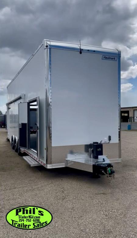 New Haulmark NEW 85X32 ALUMINUM STACKER WITH ESCAPE DOOR ENCLOSED RACE TRAILER Car / Racing Trailer TWO CAR HAULER DELIVERY OUT OF UTAH!!