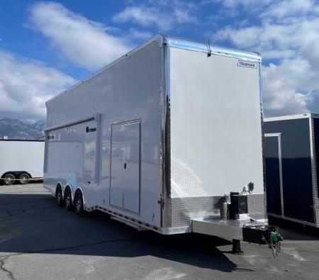 New Haulmark NEW 85X32 ALUMINUM STACKER WITH ESCAPE DOOR ENCLOSED RACE TRAILER Car / Racing Trailer TWO CAR HAULER DELIVERY OUT OF UTAH!!