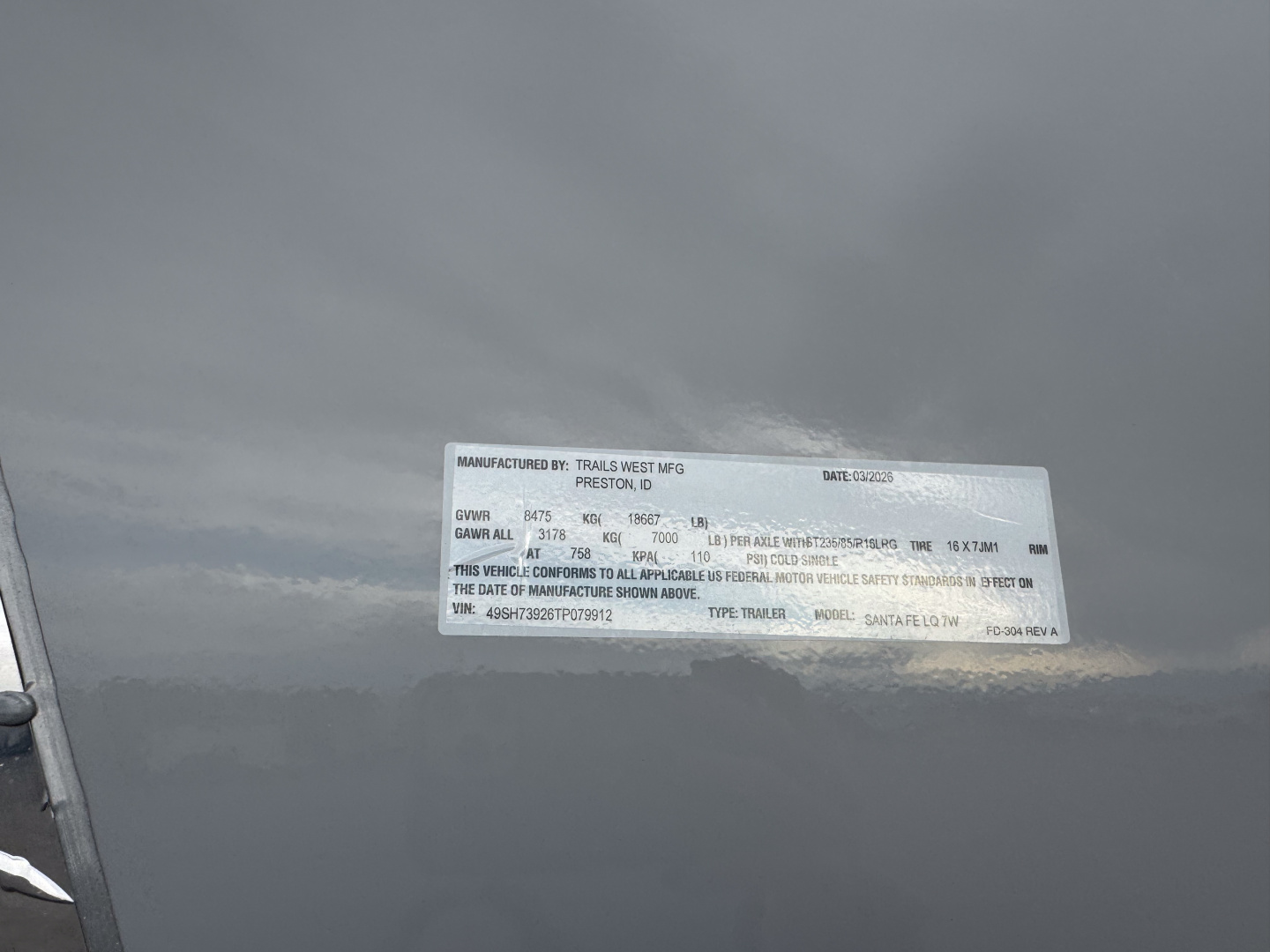 New 2026 Trails West SANTE FE 12' LIVING QUARTER Horse Trailer