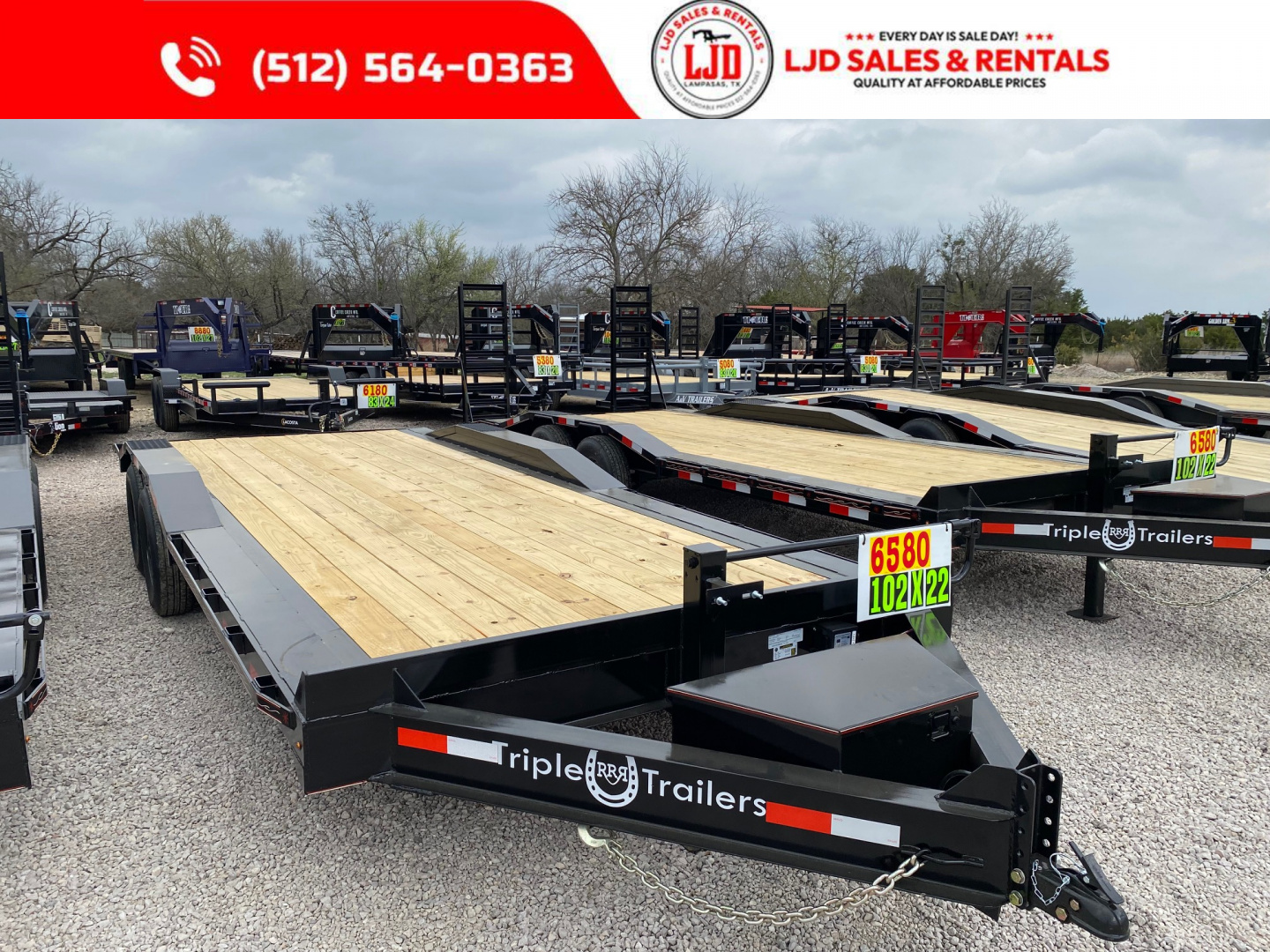 New 2026 Triple R - Drive Over Fender - 102" x 22' - Equipment Trailer - 14K GVWR