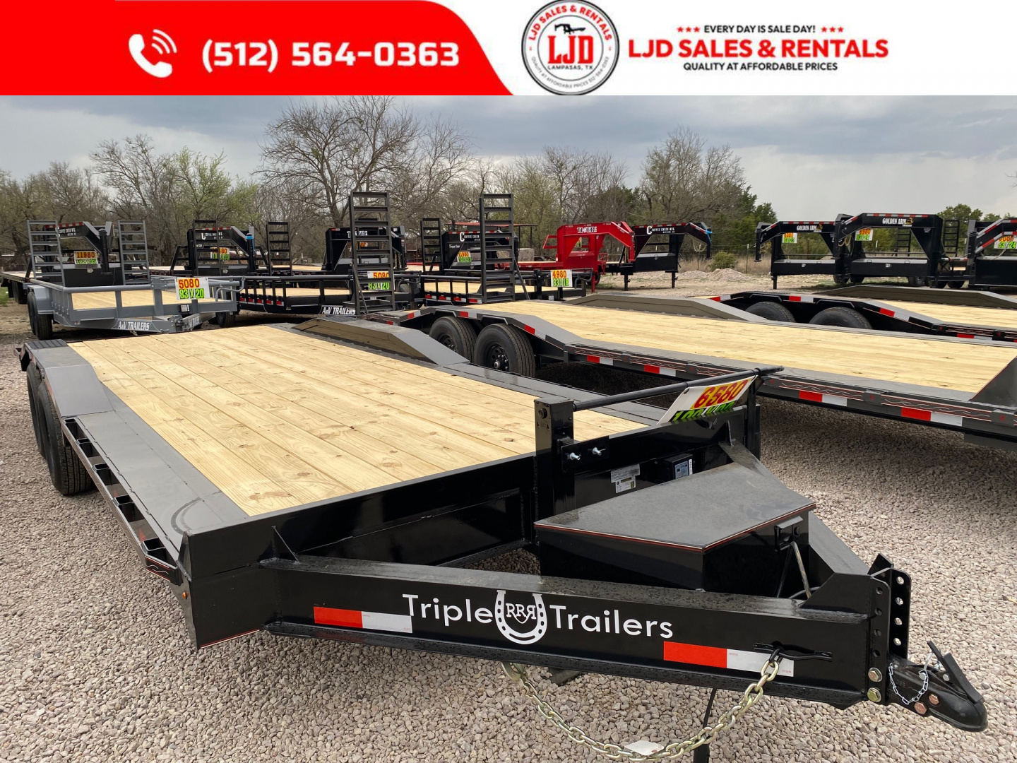 New 2026 Triple R - Drive Over Fender - 102" x 22' - Equipment Trailer