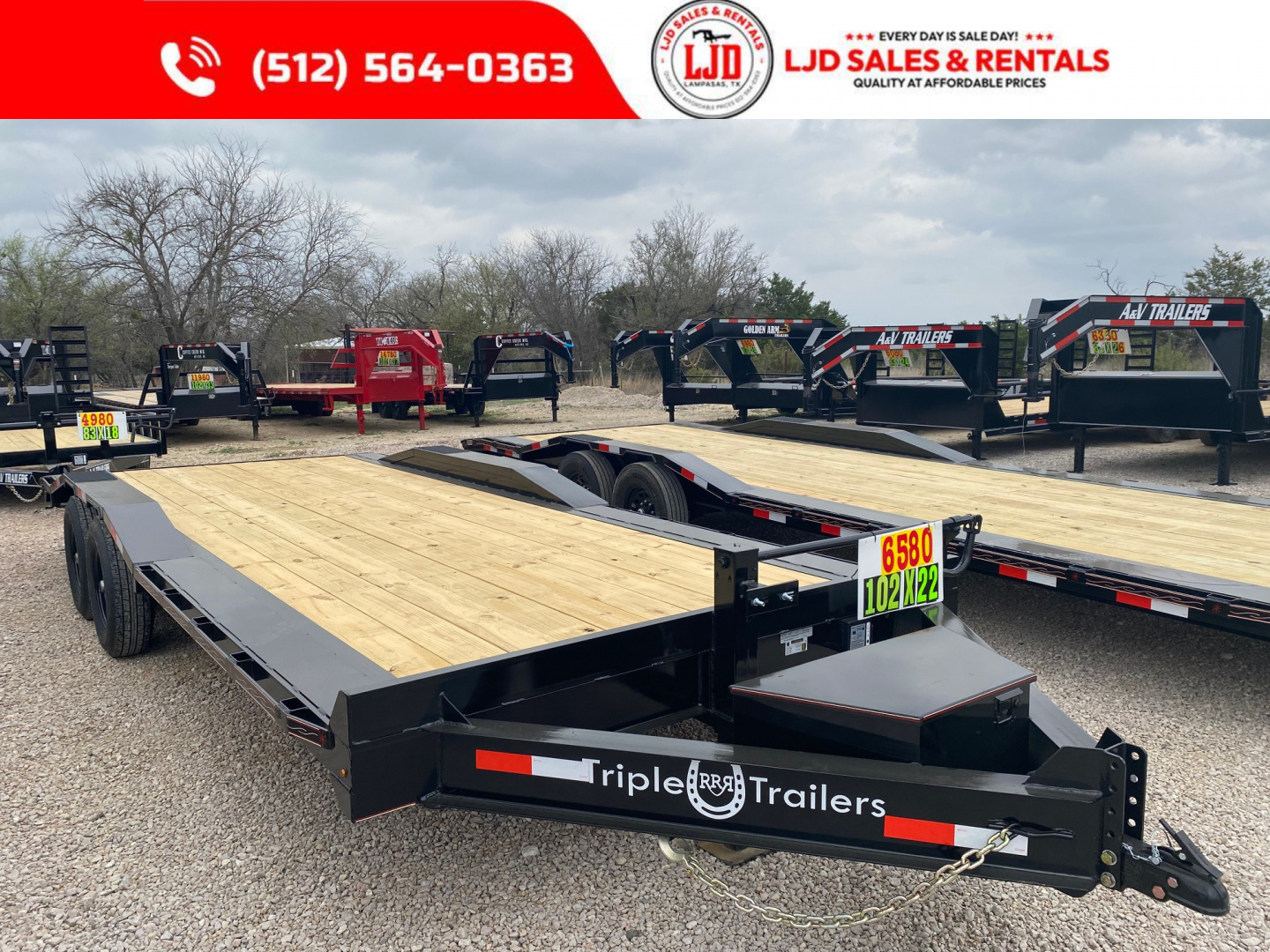 New 2026 Triple R - Drive Over Fender - 102" x 22' - Equipment Trailer