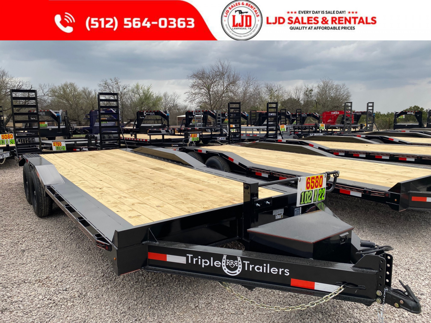 New 2026 Triple R - Drive Over Fender - 102" x 22' - Equipment Trailer