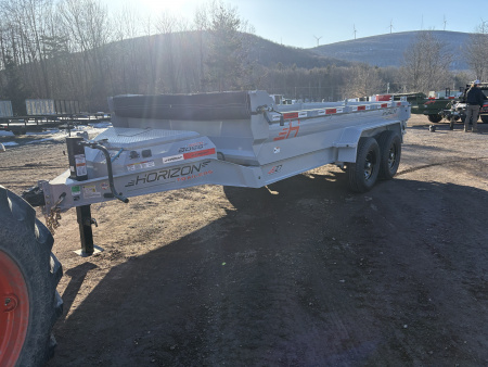 New 2026 Horizon Trailers EZ7 7x14 14K Dump Trailer w/3-way Spreader Gate & Ramps