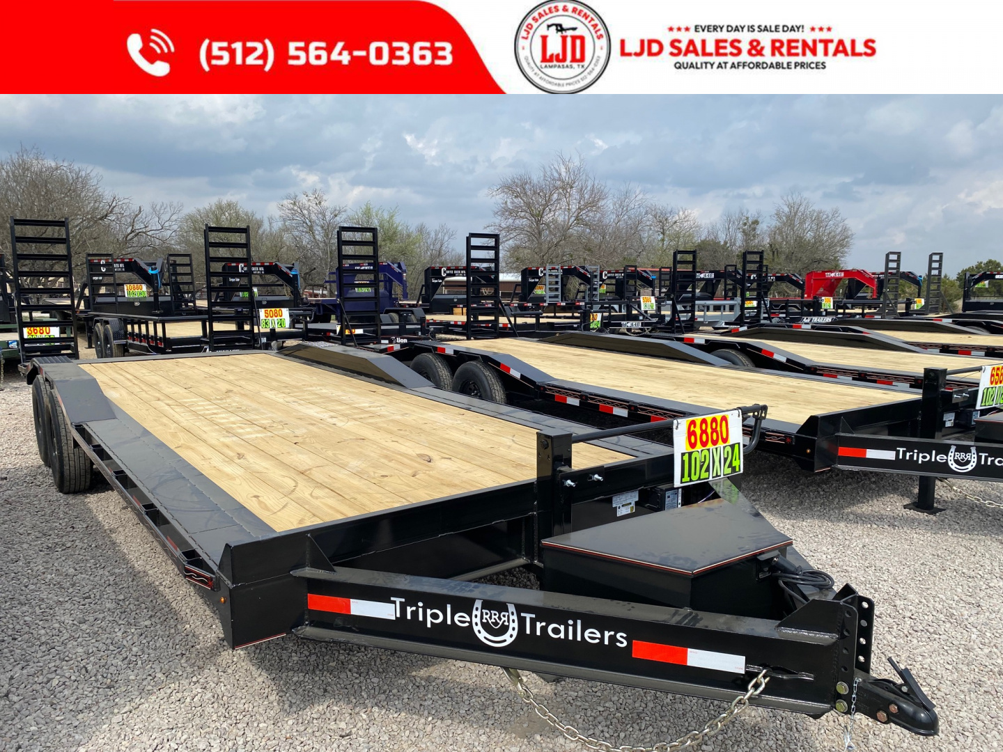 New 2026 Triple R - Drive Over Fender - 102" x 24' - Equipment Trailer