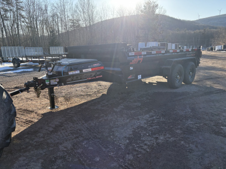 New 2026 Horizon Trailers EZ7 7x14 14K Dump Trailer w/3-way Spreader Gate & Ramps