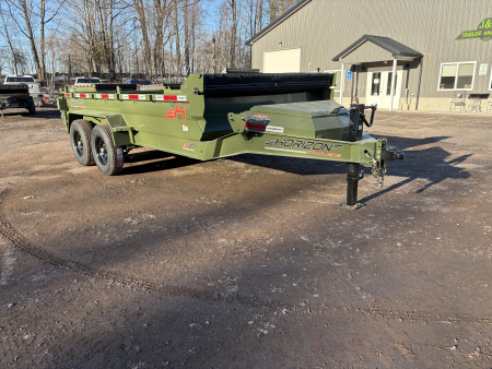 New 2026 Horizon Trailers EZ7 7x14 14K Dump Trailer w/3-way Spreader Gate & Ramps