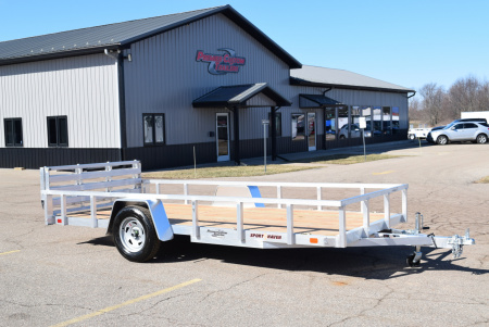 New 2026 Sport Haven 6x14 Aluminum Utility Trailer W/ BI-FOLD RAMP GATE