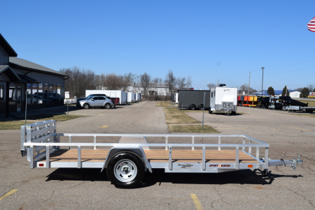 New 2026 Sport Haven 6x14 Aluminum Utility Trailer W/ BI-FOLD RAMP GATE