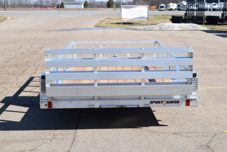 New 2026 Sport Haven 6x14 Aluminum Utility Trailer W/ BI-FOLD RAMP GATE
