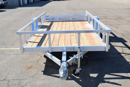 New 2026 Sport Haven 6x14 Aluminum Utility Trailer W/ BI-FOLD RAMP GATE