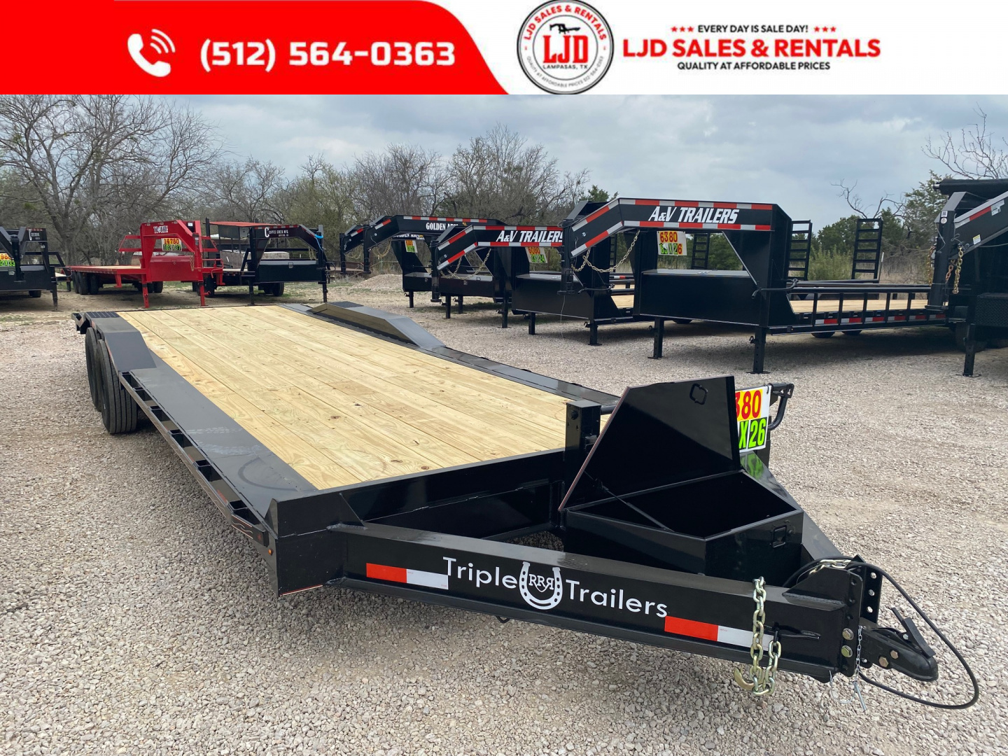 New 2026 Triple R - Drive Over Fender - 102" x 26' - Equipment Trailer