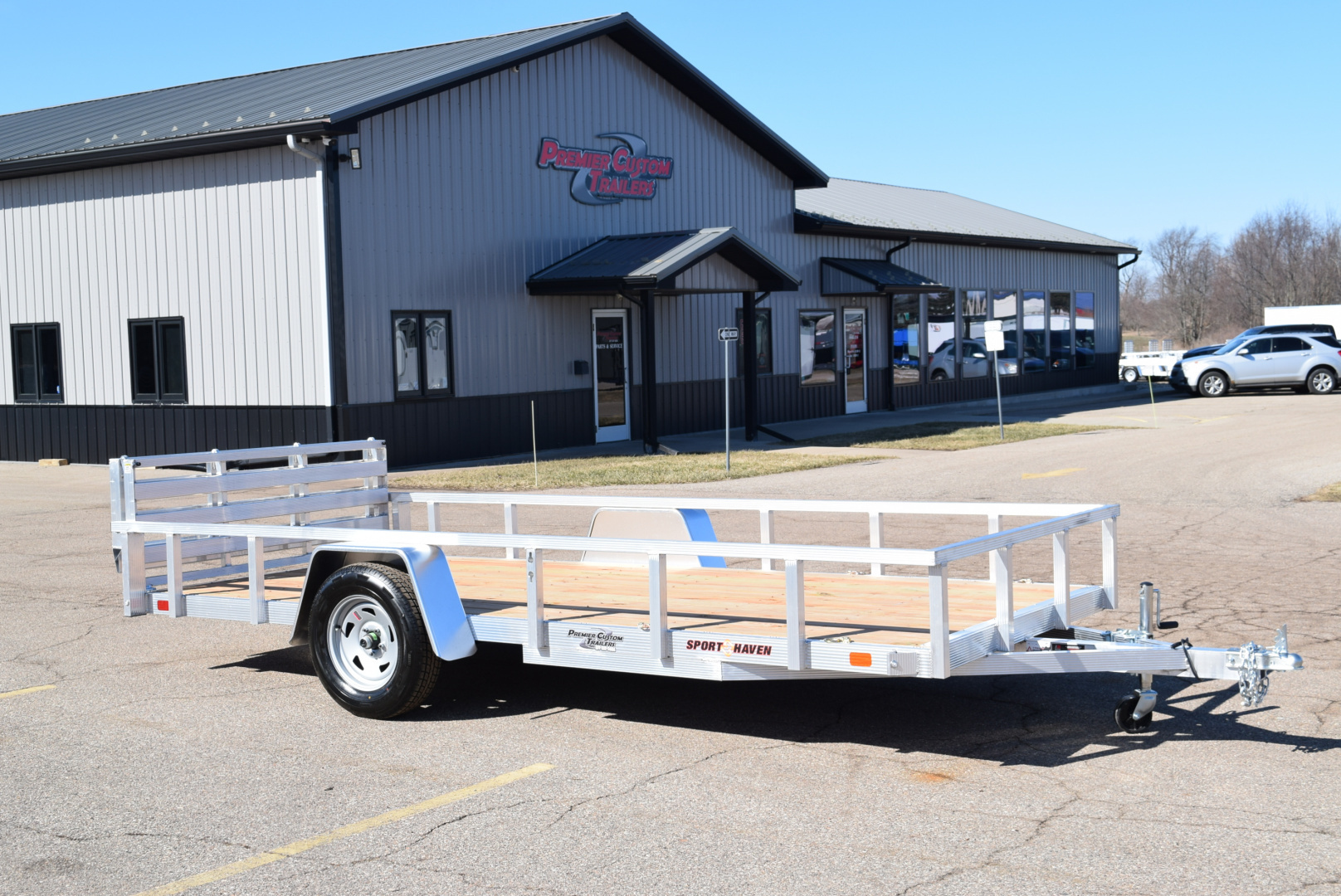 New 2026 Sport Haven 6x14 Aluminum Utility Trailer W/ BI-FOLD RAMP GATE