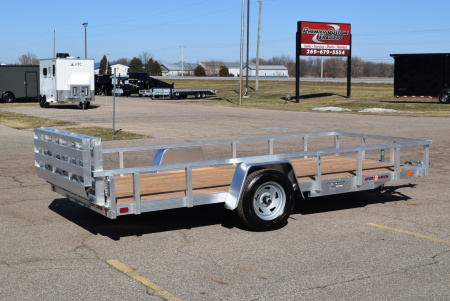 New 2026 Sport Haven 6x14 Aluminum Utility Trailer W/ BI-FOLD RAMP GATE