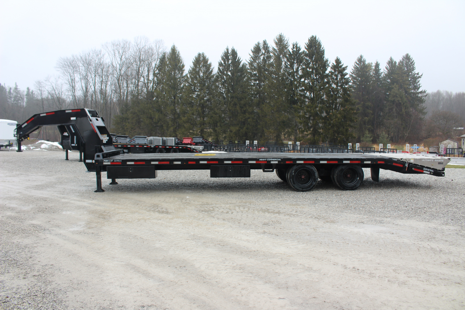 Used 2024 Moritz FDGH DT 25' + 5' GOOSENECK Deckover Flatbed Trailer- Full Width Aluminum Ramps- 25900# GVW