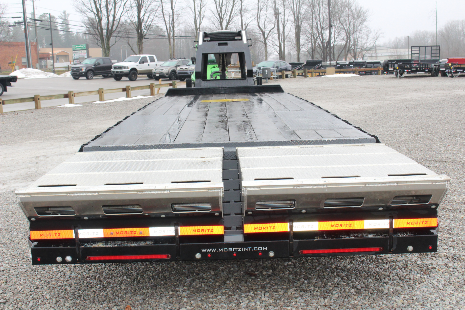 Used 2024 Moritz FDGH DT 25' + 5' GOOSENECK Deckover Flatbed Trailer- Full Width Aluminum Ramps- 25900# GVW