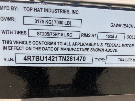 New 2026 Top Hat 14'X83" MP Utility Trailer