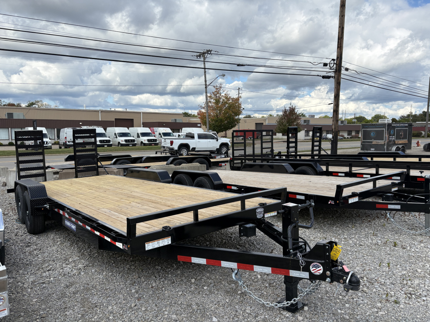 New 2026 Sure-Trac 7 x 24 (22+2) Equipment Trailer 14K W/24" WIDE MESH RAMPS Equipment Trailer