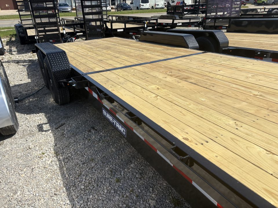 New 2026 Sure-Trac 7 x 24 (22+2) Equipment Trailer 14K W/24" WIDE MESH RAMPS Equipment Trailer