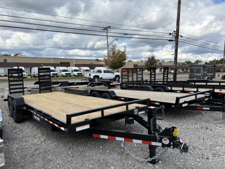 New 2026 Sure-Trac 7 x 24 (22+2) Equipment Trailer 14K W/24  WIDE MESH RAMPS Equipment Trailer