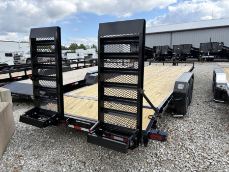 New 2026 Sure-Trac 7 x 24 (22+2) Equipment Trailer 14K W/24" WIDE MESH RAMPS Equipment Trailer