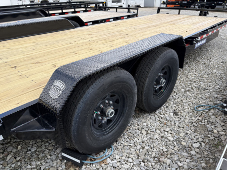 New 2026 Sure-Trac 7 x 24 (22+2) Equipment Trailer 14K W/24" WIDE MESH RAMPS Equipment Trailer