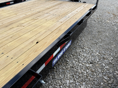 New 2026 Sure-Trac 7 x 24 (22+2) Equipment Trailer 14K W/24" WIDE MESH RAMPS Equipment Trailer