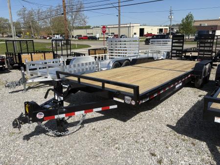 New 2026 Sure-Trac 7 x 24 (22+2) Equipment Trailer 14K W/24" WIDE MESH RAMPS Equipment Trailer