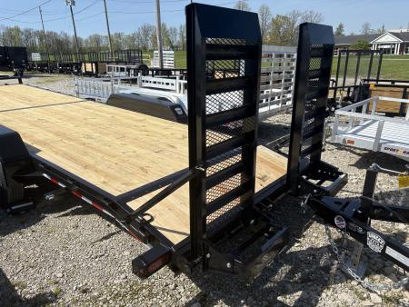 New 2026 Sure-Trac 7 x 24 (22+2) Equipment Trailer 14K W/24" WIDE MESH RAMPS Equipment Trailer