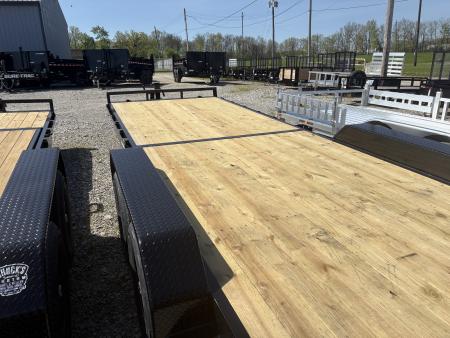 New 2026 Sure-Trac 7 x 24 (22+2) Equipment Trailer 14K W/24" WIDE MESH RAMPS Equipment Trailer