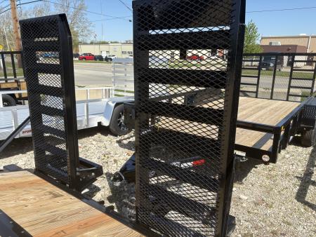 New 2026 Sure-Trac 7 x 24 (22+2) Equipment Trailer 14K W/24" WIDE MESH RAMPS Equipment Trailer