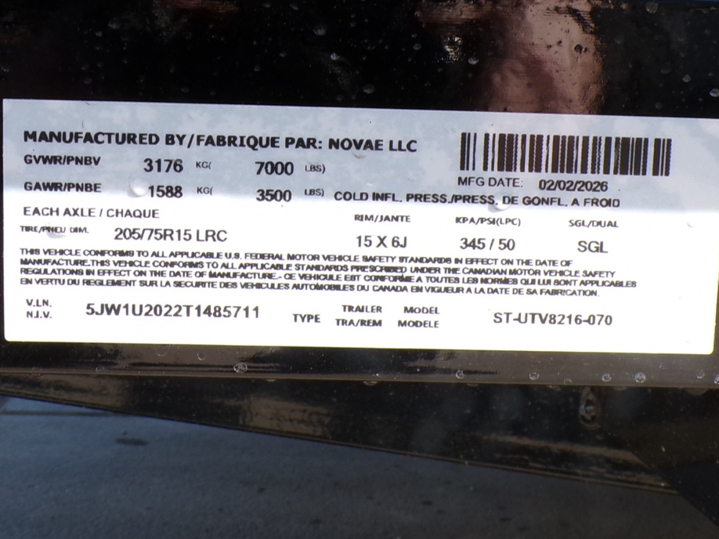 New 2026 Sure-Trac UTV8216-7K Utility Trailer