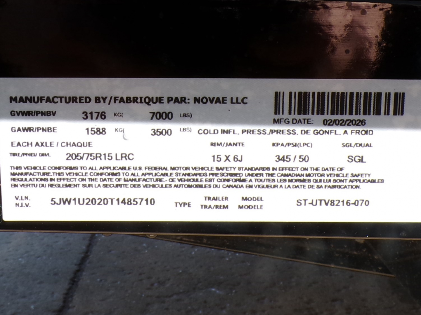 New 2026 Sure-Trac UTV8216-7K Utility Trailer