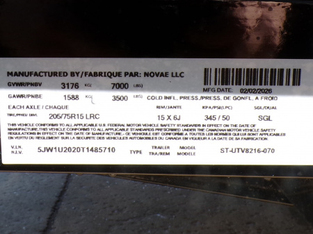 New 2026 Sure-Trac UTV8216-7K Utility Trailer